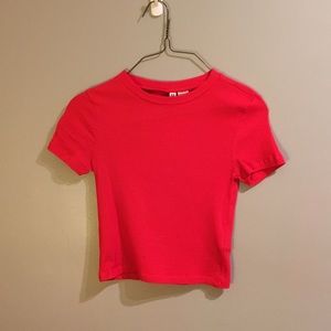 H&M cropped red t shirt